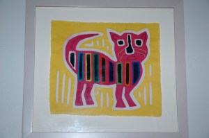 My room had an embroidered cat looking after me.