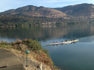 Rowers gliding on The Columbia River.